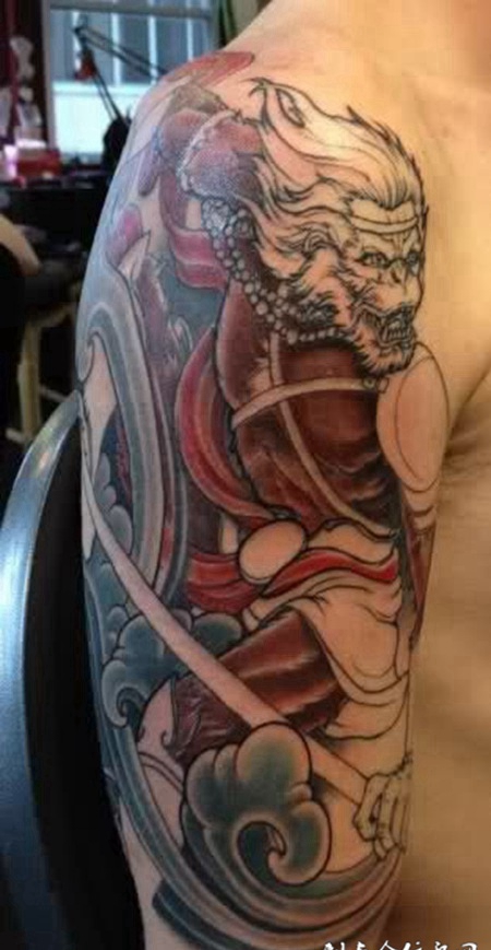 男生手臂斗战胜佛纹身图案大全