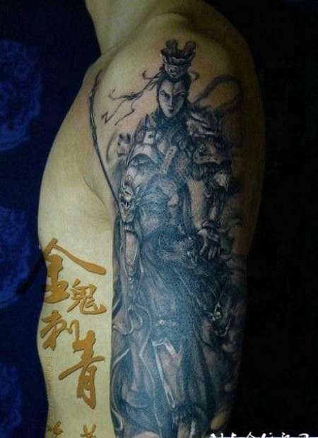 好看大臂帅气二郎神纹身图案大全