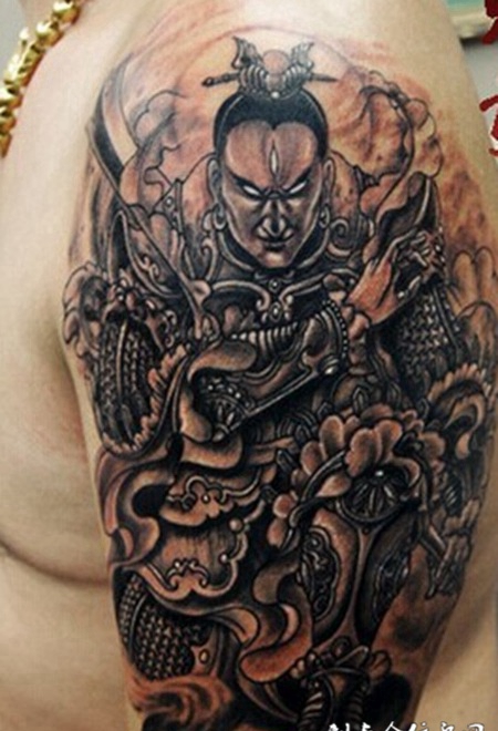 个性满背二郎神纹身图案大全
