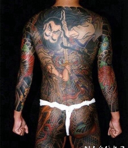 超级霸气的钟馗大满背纹身图案