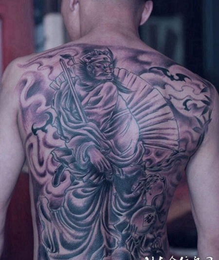 男士霸气满背钟馗纹身经典图案欣赏