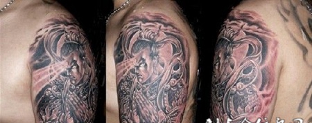 神话人物二郎神手臂纹身图案大全