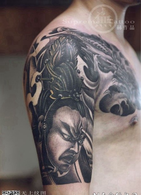 半胛二郎神纹身图案大全