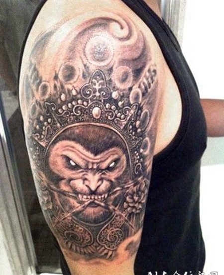 好看大臂个性斗战胜佛孙悟空纹身图案