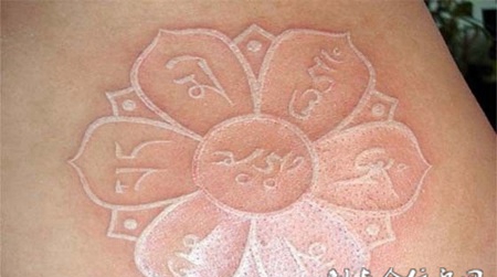 鸽子血图腾花纹身完成效果图