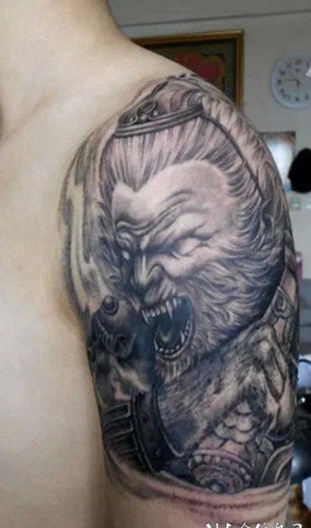 霸气手臂斗战胜佛纹身图片欣赏