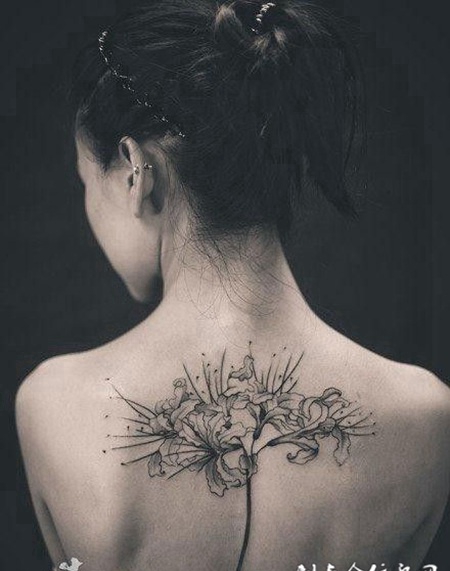 简约时尚彼岸花纹身图案欣赏