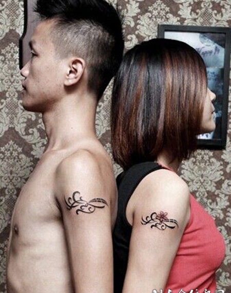 非主流情侣简单图腾纹身大图