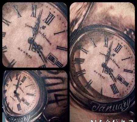 生命的时钟D视觉纹身图案