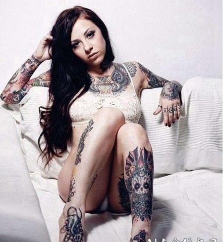 女人纹身图片极致性感诱惑迷人