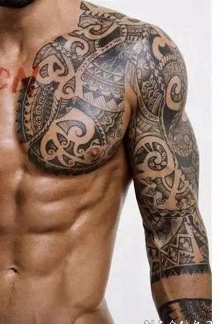 潮流男生半甲纹身图案大全