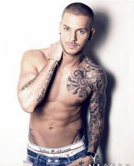 潮男手臂个性纹身图片