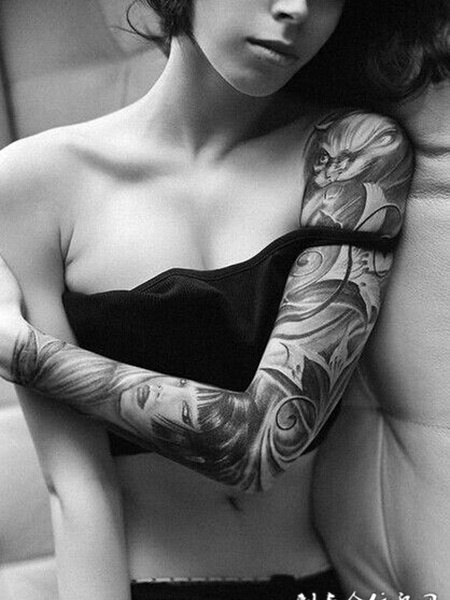 性感欧美女郎个性纹身图片