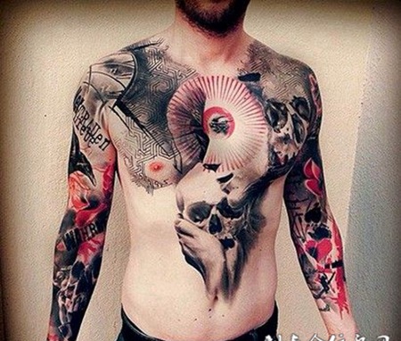 欧美型男艺术纹身图片