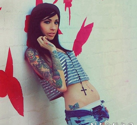 性感街头美女纹身图集