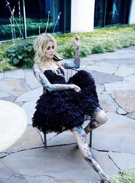 欧美模特时尚纹身图集