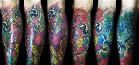 传统雷神花臂纹身