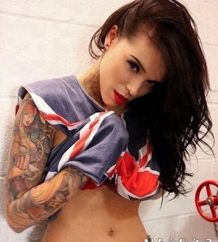 欧美女郎手臂纹身图片