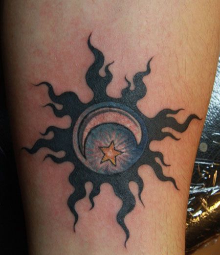 发热的太阳纹身图案