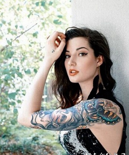 欧美美女手臂纹身图片