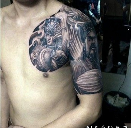 霸气赵云纹身图片