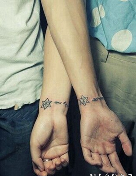 情侣手腕唯美图腾刺青图片