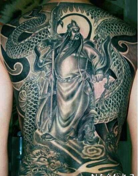 关公手臂纹身图片素材