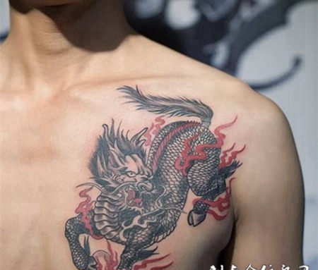 火麒麟纹身图片图案集锦