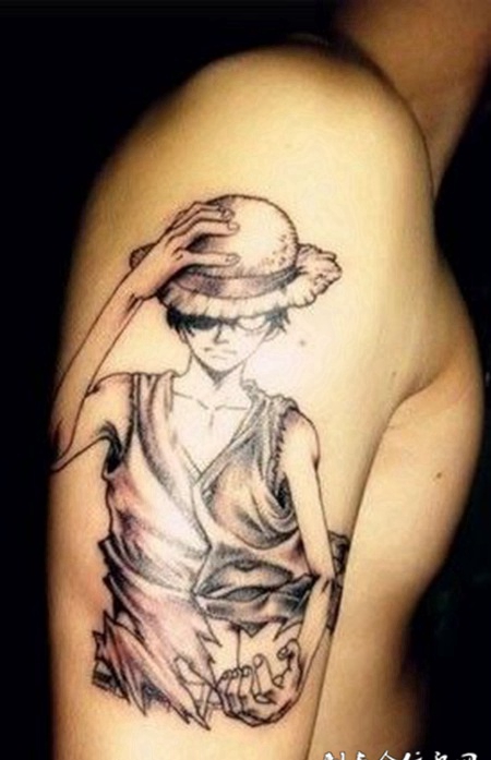 路飞纹身原图案个性图片