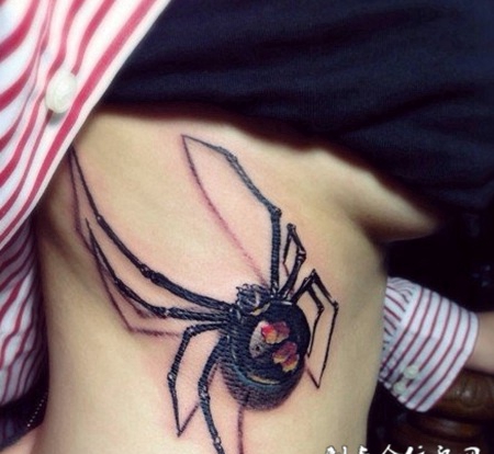 女士蜘蛛纹身图片图案