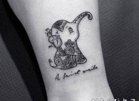 纹身小象图案个性小图片