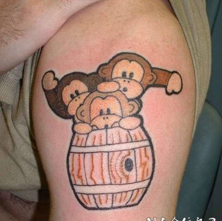 纹身可爱猴子图案图片