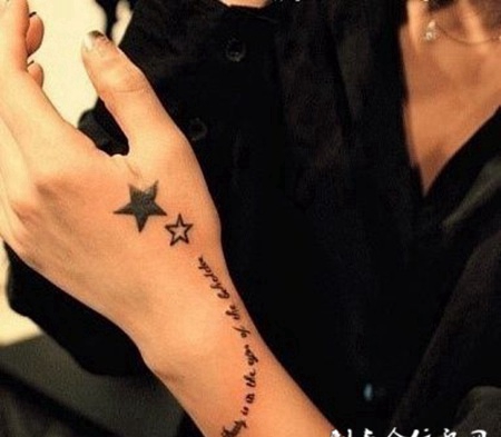 星星纹身图案手臂图片