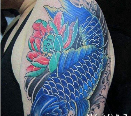 蓝色鱼纹身图片大全