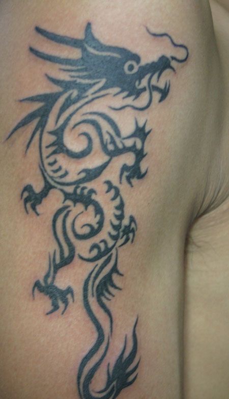 手臂上的龙图腾纹身图案