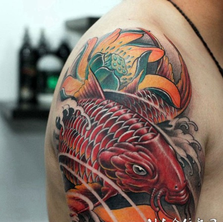 彩色鱼纹身图案个性图集