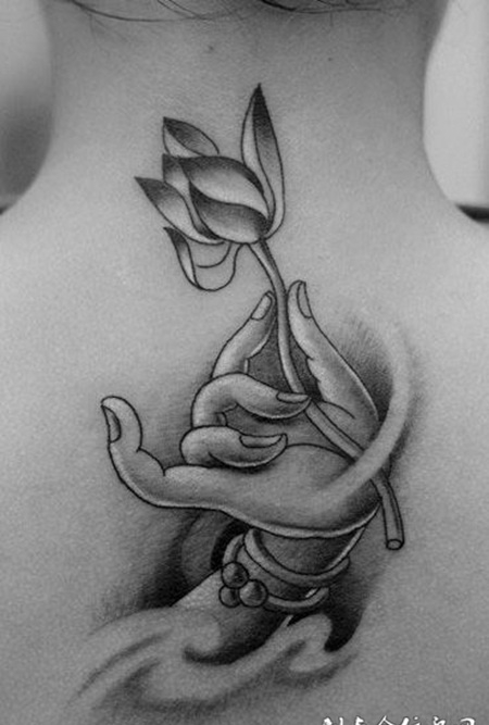 个性的佛手纹身图案素材