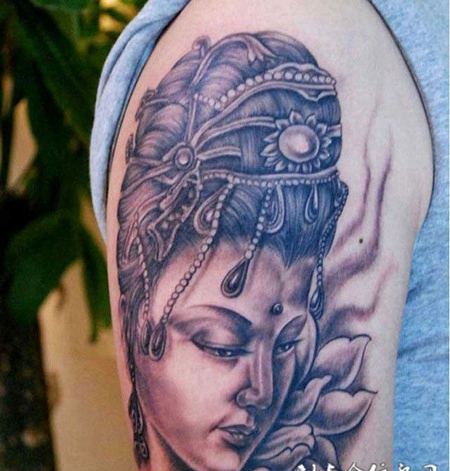 手臂观音纹身图案集锦