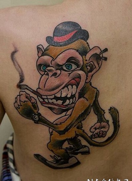 猴子生肖纹身图案背部图