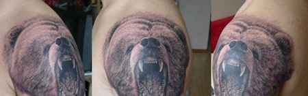 手臂熊纹身图案