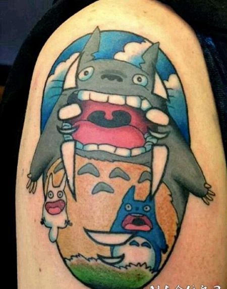 动漫人物龙猫纹身图片