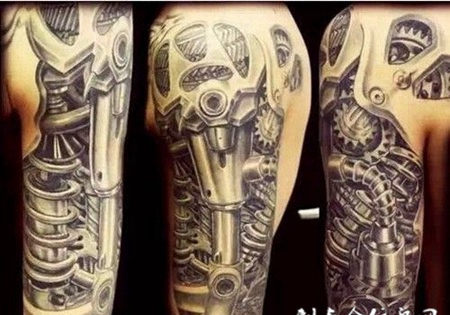 欧美手臂机械纹身图案大全超炫