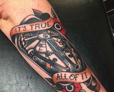 Old School小臂飞碟纹身图案