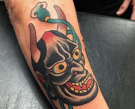 Old School小臂般若纹身图案