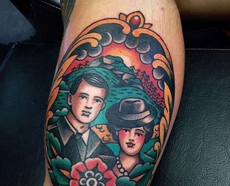 日式大臂人像纹身图案