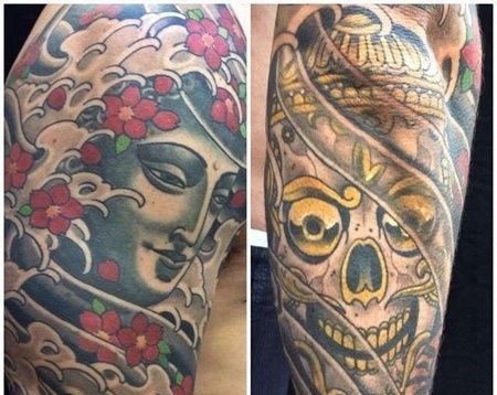 新传统大臂佛嘎巴拉纹身图案