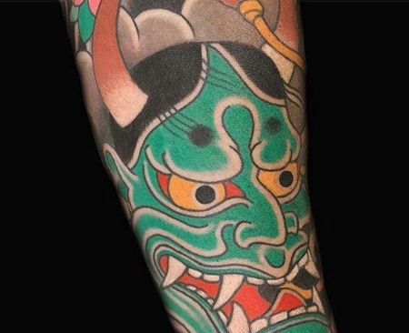 日式小臂般若纹身图案