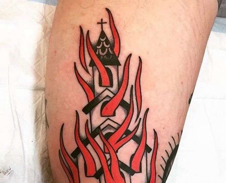 Old School建筑纹身图案