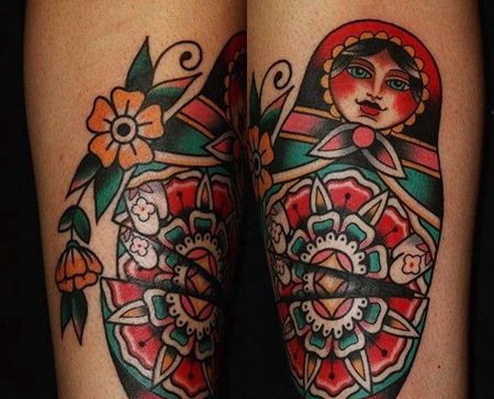 Old School小臂娃娃纹身图案