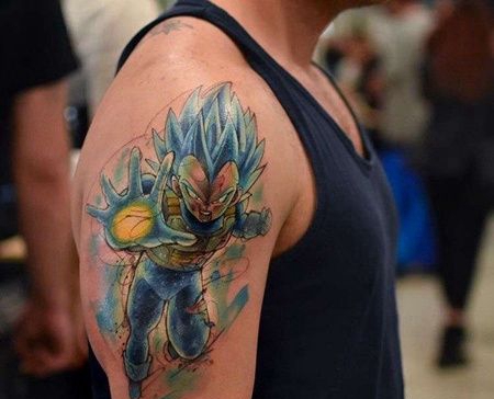 卡通大臂七龙珠贝吉塔纹身图案